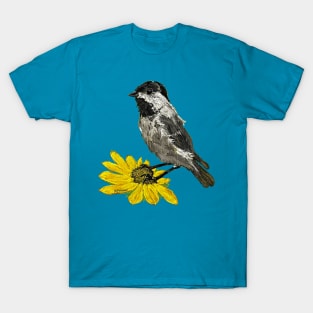 Summertime Chickadee On A Sunflower T-Shirt